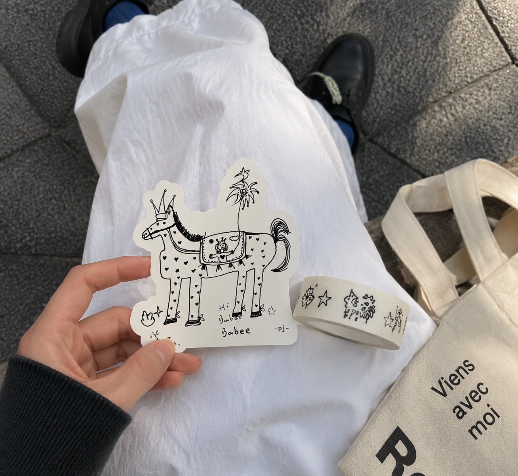 horse sticker and tape