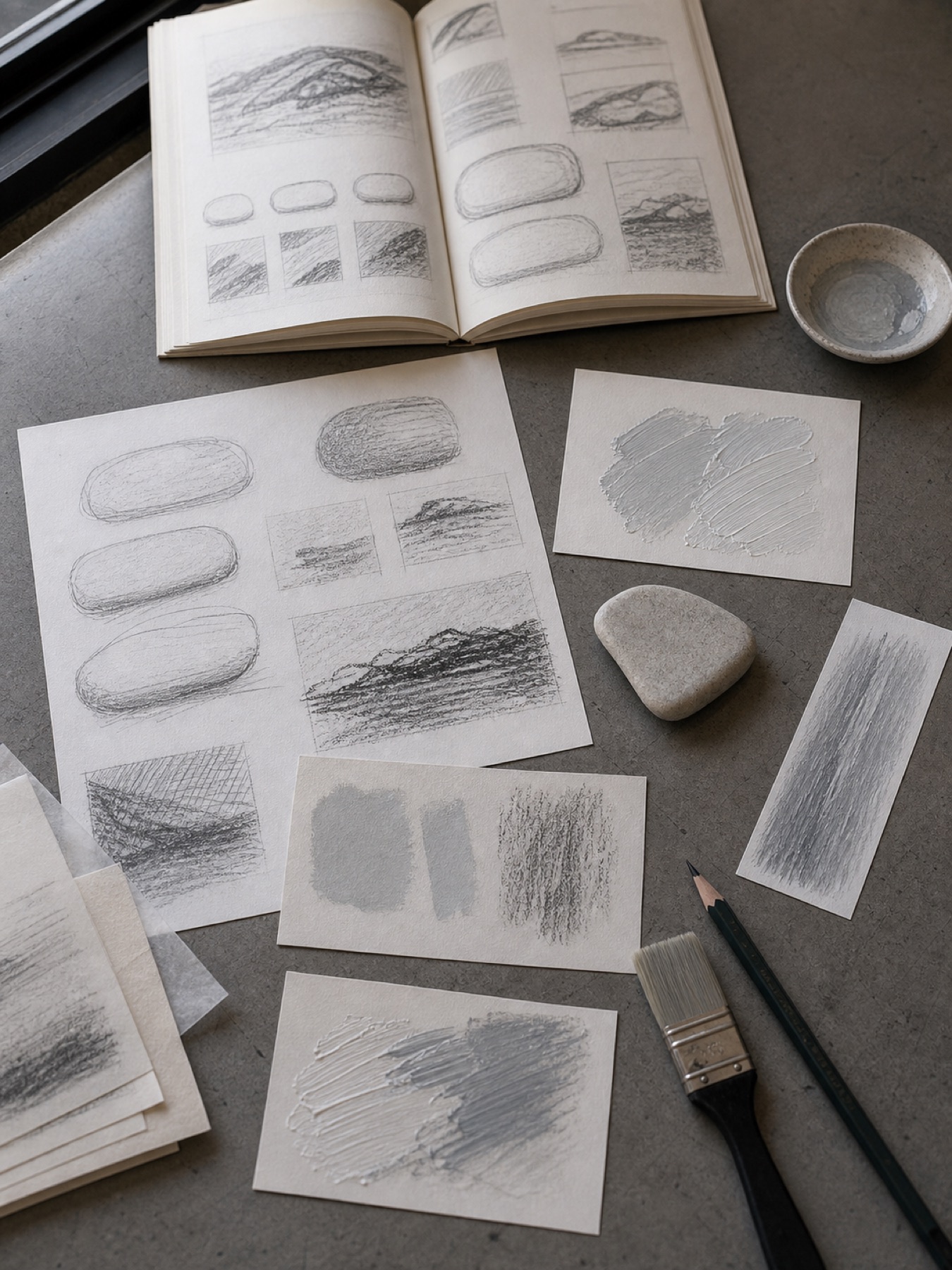 studio sketches and texture studies